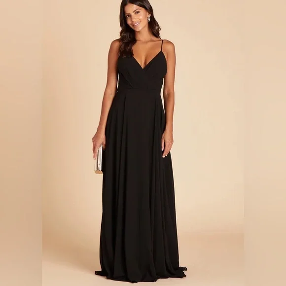 NWT Birdy Grey Dress KAIA DRESS CHIFFON Black Medium Formal Gown Best Seller - Picture 10 of 10